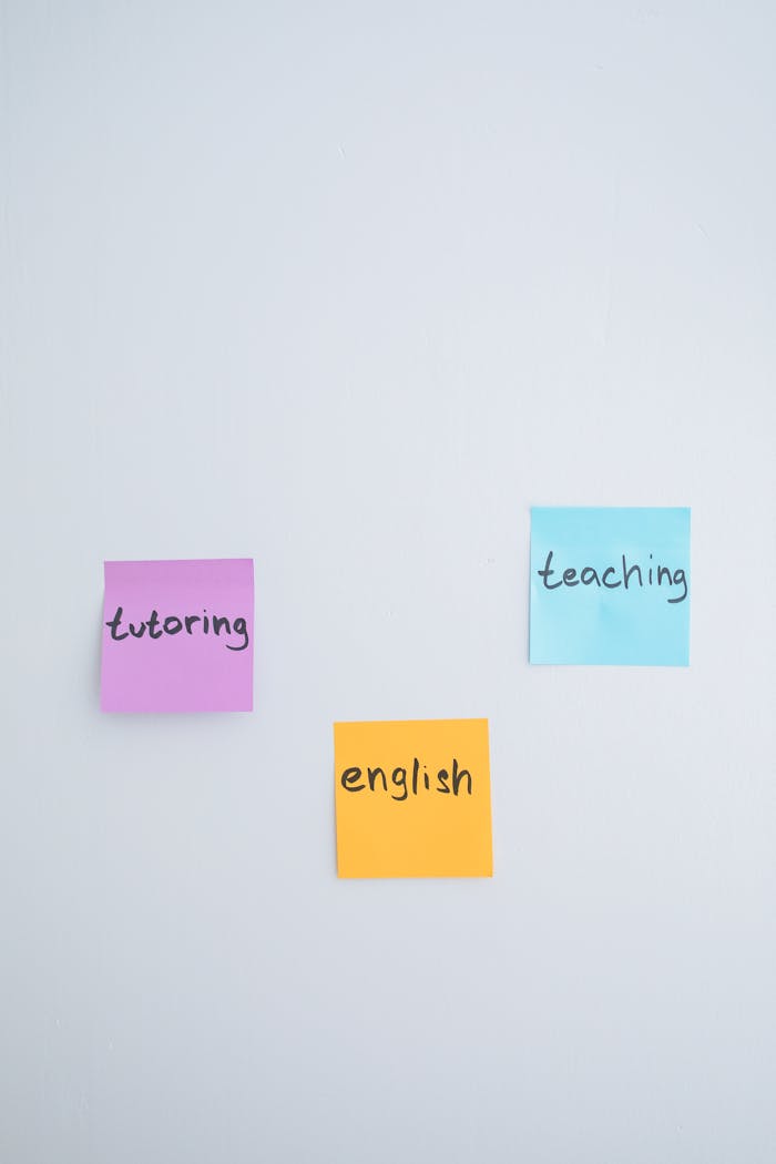 gallery-02 Brightly colored sticky notes for English teaching and tutoring sessions.